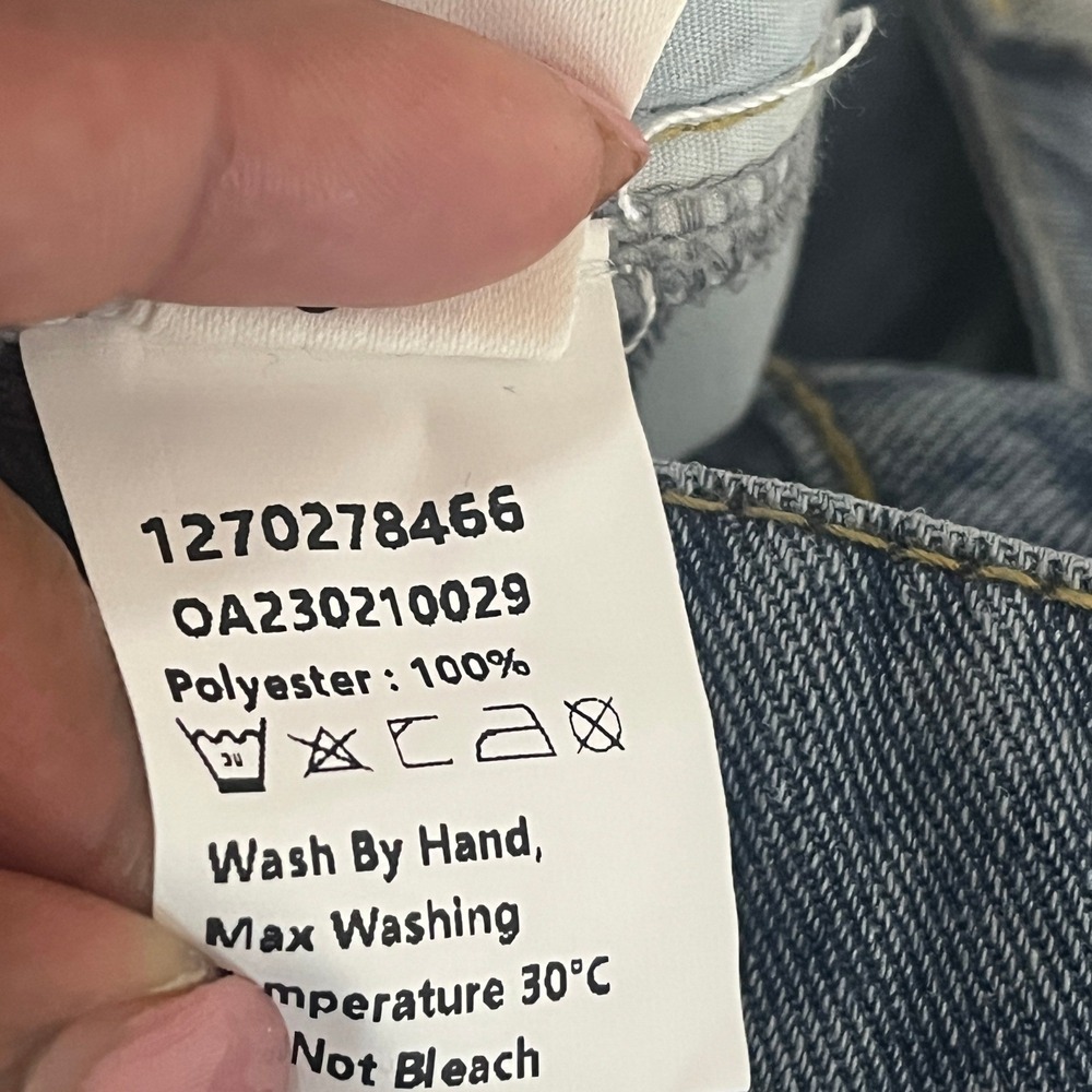 NWT Commense Blue High Waist Front Slit Straight Leg Jeans Large - Picture 5 of 7